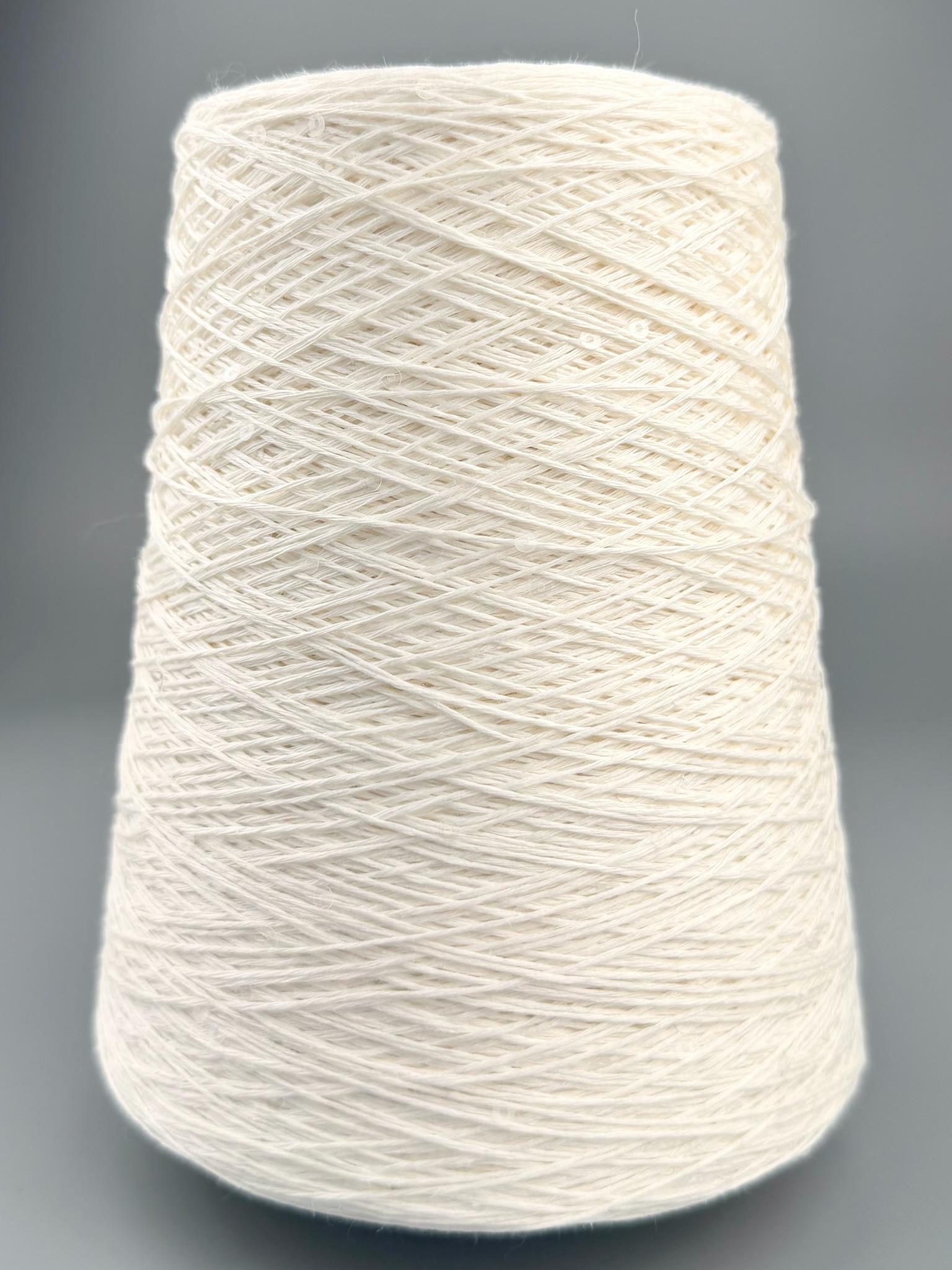 G&G Filati Art. Bellino 410m/100g – Fil de lin avec paillettes transparentes Blanc photo 2